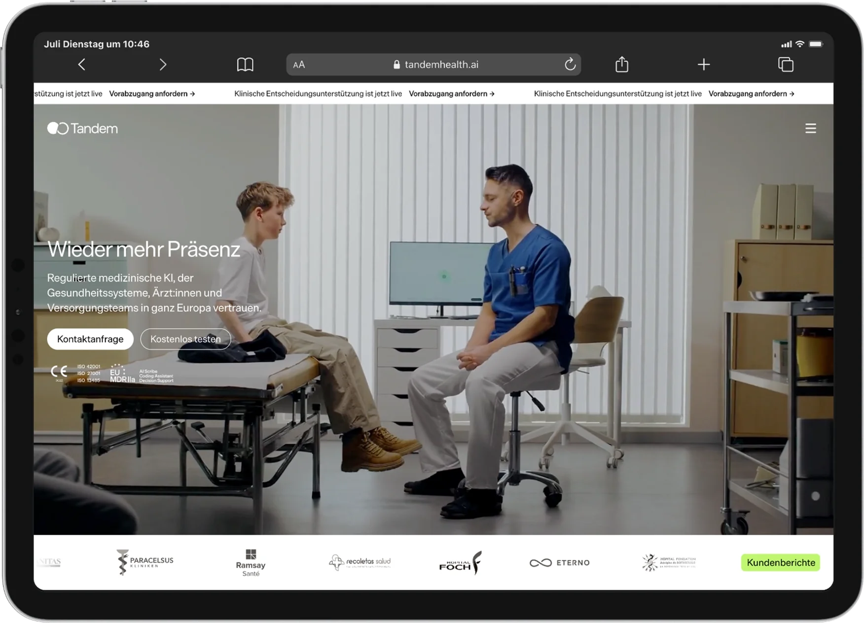 iPad PRO 11 tandemhealth.ai